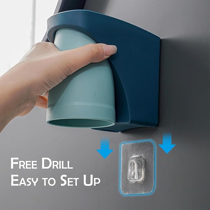 Magnetic Cup Toothbrush Holder for Bathroom,Wall Mounted Drill-Free Electric Toothbrushes Storage Organizer Space Saving, for Waterpik Oral-B, Family Father Mother and Son/Daughter (Rosepink)