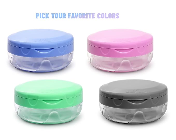 Leak Proof Dental Retainer Case, Denture Cleaning Case, Denture Bath Case, Denture Case, Retainer Cleaning Case Mouth Guard Perfect for Travel, Denture Cups for Soaking Dentures & Mirror (Blue)