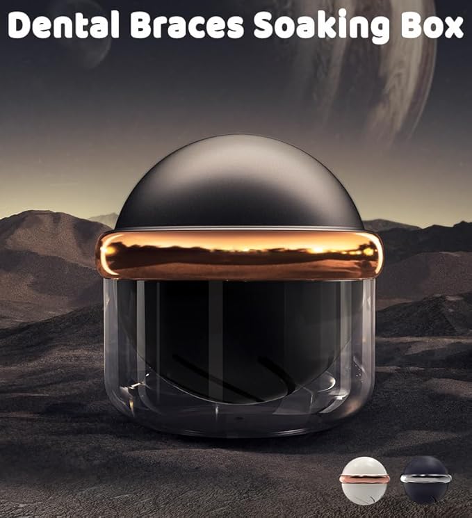 AARAINBOW Large Denture Case with Strainer Basket, Clear Retainer Cleaner and Storage Box for Travel, Mouth Guard Cleaning Case, Braces Holder Cup (Black)