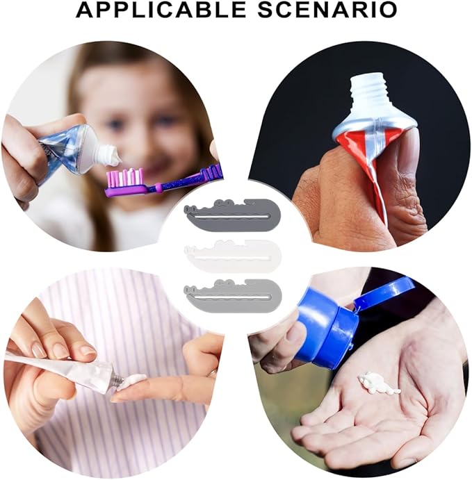 Healifty Toothpaste Tube Squeezer Kit 3Pcs Toothpaste Roller Tool for Kids and Bathroom Use Saver Silicone Cover Dispenser Bathroom Accessory
