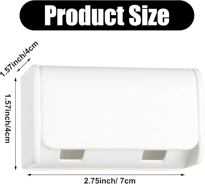 Patelai 2 Pcs Toothbrush Holder Wall Mounted with Cover,2 Slots Self Adhesive Electric Toothbrushes Storage Organizer for Dorm Bathrooms Cabinet and Shower