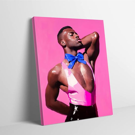 SchindlerBang Romantic Male Canvas Art,Vintage Style Portrait Print,Fashionable Wall Decor,Modern Living Space,16x20inch Framed Painting Ready to Hang