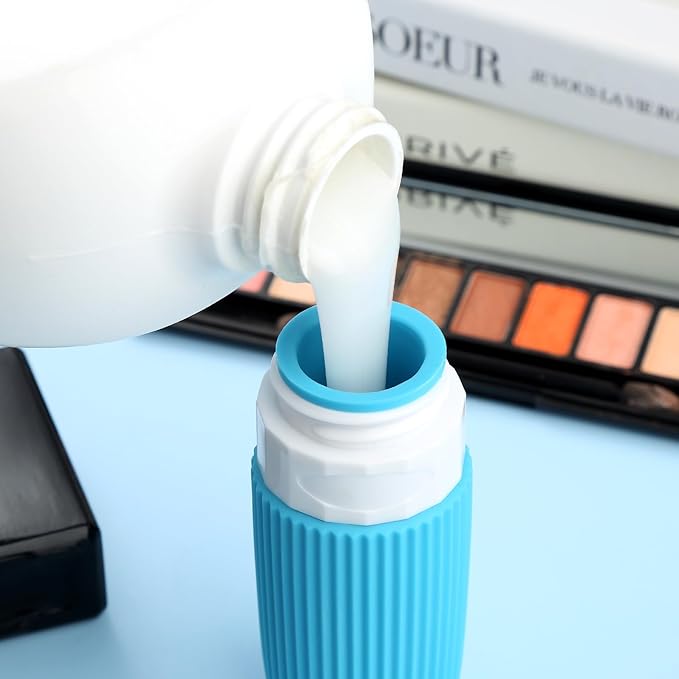 Travel Bottles for Toiletries, Tsa Approved 2oz Travel Bottles, BPA Free Leak Proof Travel Size Toiletry Containers, Refillable Travel Accessories with Toiletry Bag for Shampoo Liquid (4 Pack)