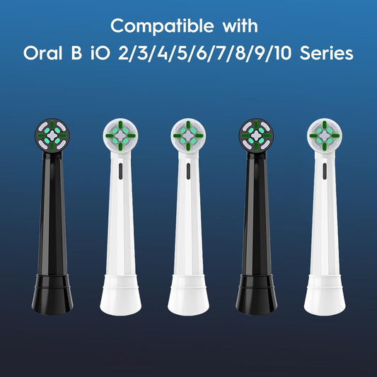 IO Replacement Heads Compatible with Oral B iO 2 3 4 5 6 7 8 9 10 Series Electric Toothbrush, 8 Pcs iO Brush Heads Compatible with Oral B for Teeth Clean & Gums Care (White)