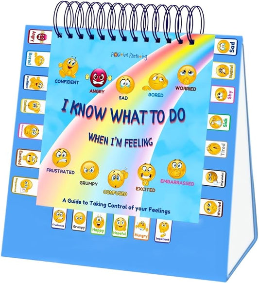 Thought-Spot I Know What to Do Flipbook | Emotions Wheel & Feelings Chart | Emotional Regulation Tool for Home, Class, Calm Down Corner | Helps Kids Learn Coping Skills | Autism Must-Have