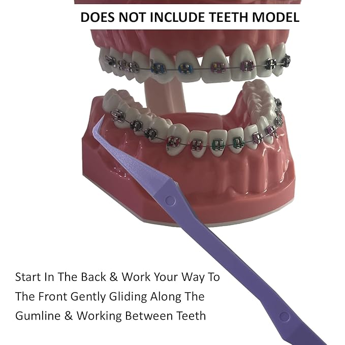 Keyfit Tools PerfectPick For Braces Flosser Pick Gum Line Scrapper Gets Between Teeth Along The Gum Line & Behind Braces Removes Plaque Non Metallic ABS Dental Tool