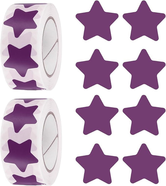 PATIKIL Star Stickers Roll 1 Inch(25mm), 1000pcs Reusable Self-Adhesive Star Labels for Reward Behavior Chart Teachers Business Decorating Wedding DIY Crafts, Purple