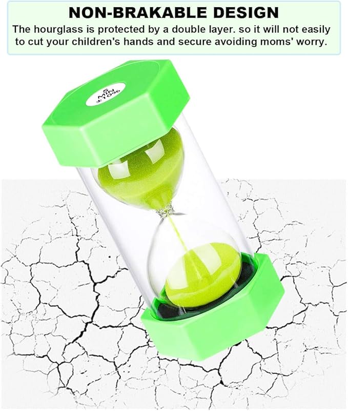 SuLiao Hourglass Timer Sand Clock 2 Minute： Colorful Sand Timer 2 Minute, Small Green SandWatch 2 Min, Plastic Hour Glass Sandglass for Kids, Games, Decor, Classroom, Kitchen, Toothbrush