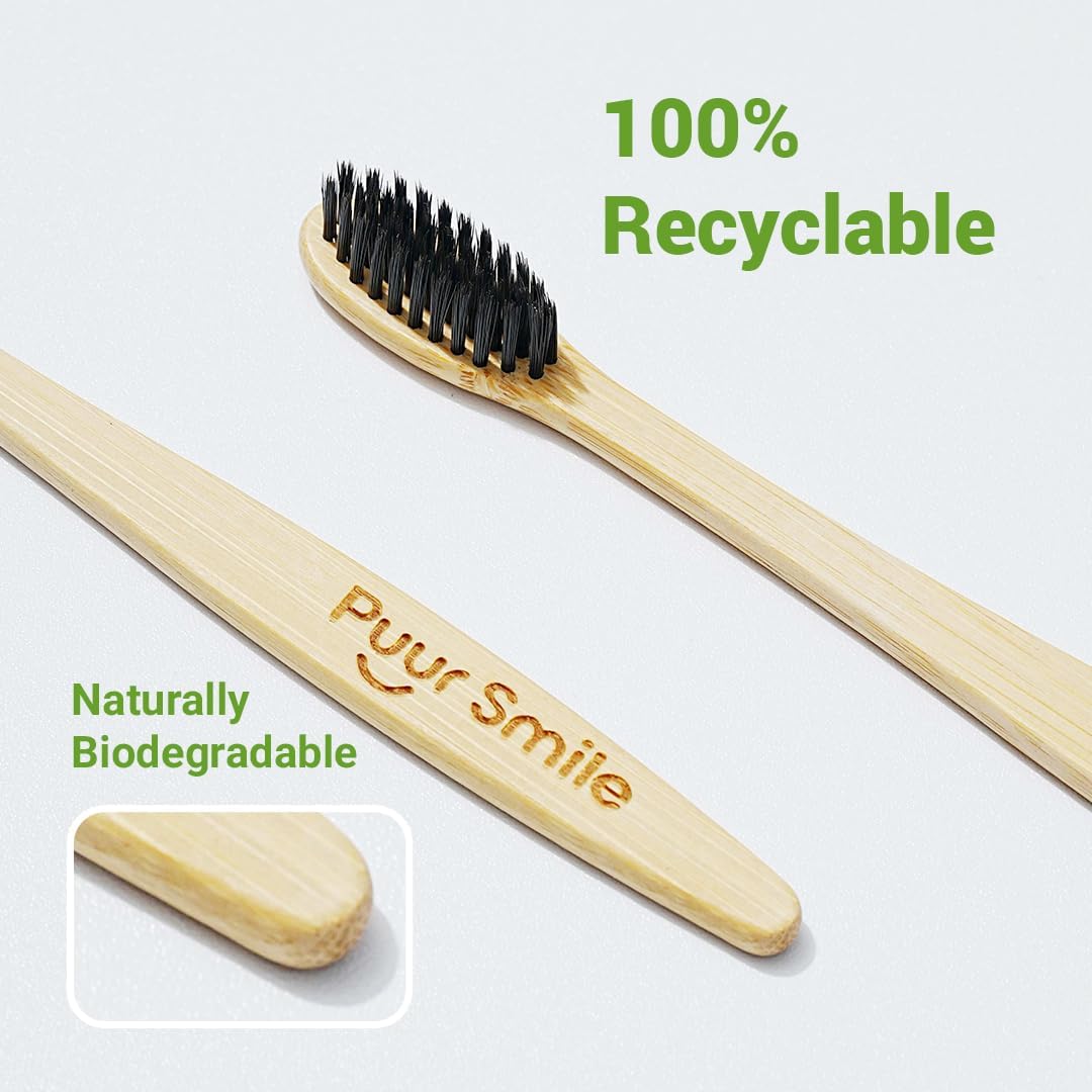 Premium Natural Bamboo Toothbrush – Eco-Friendly, Biodegradable Handle, Soft Bristles – Sustainable Oral Care for Adults