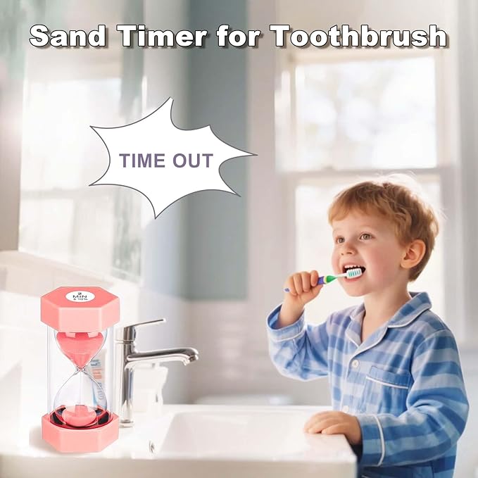 25 Minute Hourglass Sand Timer, Plastic Sandglass Watch Timer, Unbreakable Green Sand Clock Hour Glass 25 Min for Classroom, Games (Pink)