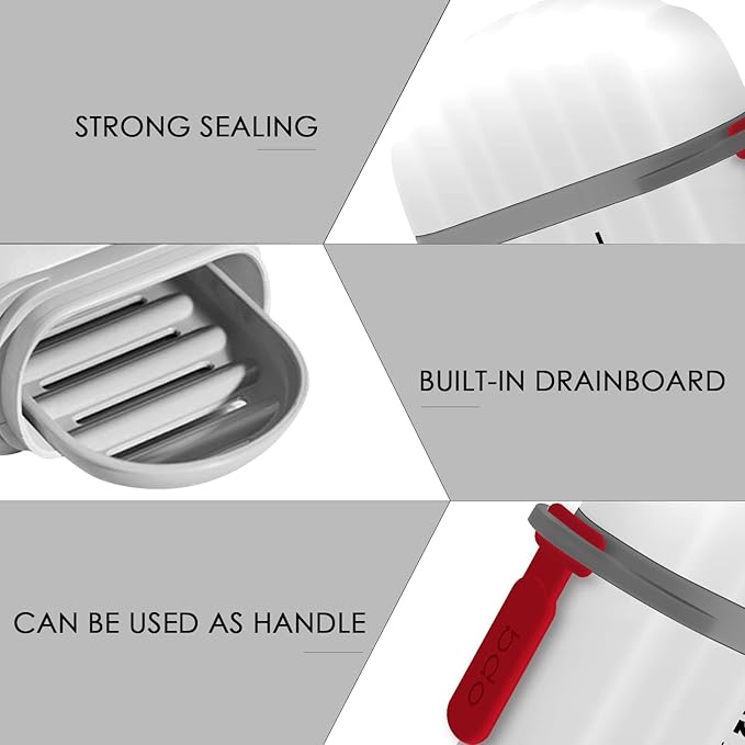 2 Pcs Travel Soap Container, Portable Soap Dish with Lid, Plastic Bar Soap Holder for Home Outdoor Hiking Camping (White)