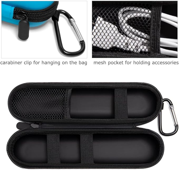 Nincha EVA Electric Toothbrush Case - Durable Hard Shell Travel Case with Mesh Pocket - Fits Most Powered Toothbrush Products (Blue)