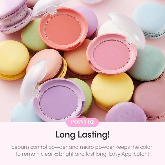 ETUDE Lovely Cookie face powder blush - Sweet Coral Candy 4g | Glowing & Natural Powder Blush with Long-Lasting Sebum Control | Easy Application | Korean Makeup, Kbeauty, Perfect for Gift