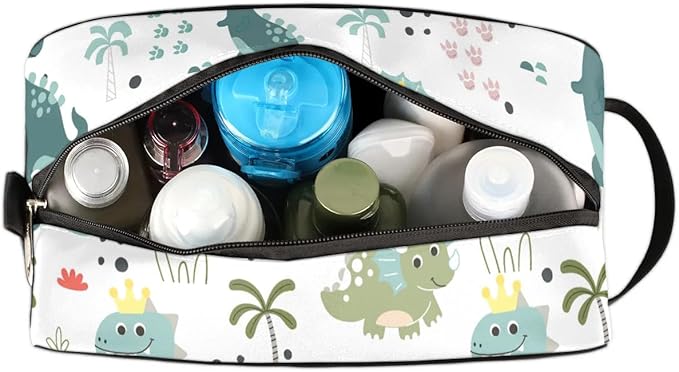 Kids Toiletry Bag for Boys Girls,Cute Dinosaur Travel Hanging Wash Bag Small Makeup Organizer Cosmetic Bag for Women Traveling Toiletries with Handle