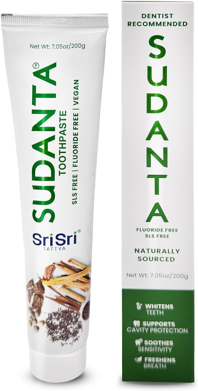 Sudanta 200g Herbal Fluoride-Free, Paraben-Free, Vegan, Natural Toothpaste with Ayurvedic Herbs
