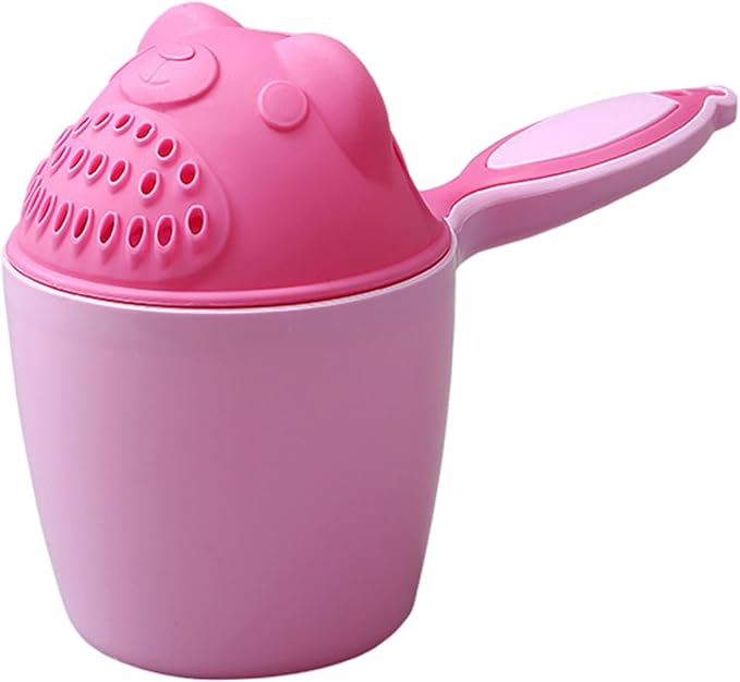 Bath Rinser Cup for Babies, Cartoon Bear Baby Bath Rinse Cup with Handle, Multi-Use Rinsing Water Scoop for Protecting Infant Toddlers Eyes
