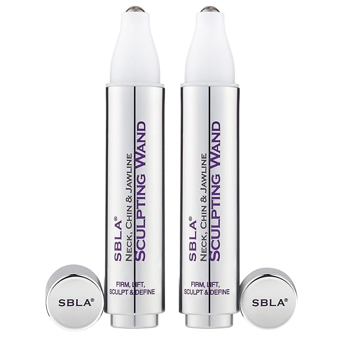 SBLA Beauty - Neck, Chin & Jawline Sculpting Wand - Pack of 2 * 0.7 Fl Oz / 20mL - Lifts & Firms the Neck, Chin, Jawline & Decollete - Reduces Lines & Wrinkles - Smooths, Tightens Sagging Skin