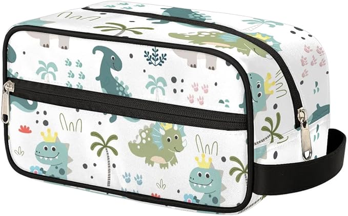 Kids Toiletry Bag for Boys Girls,Cute Dinosaur Travel Hanging Wash Bag Small Makeup Organizer Cosmetic Bag for Women Traveling Toiletries with Handle