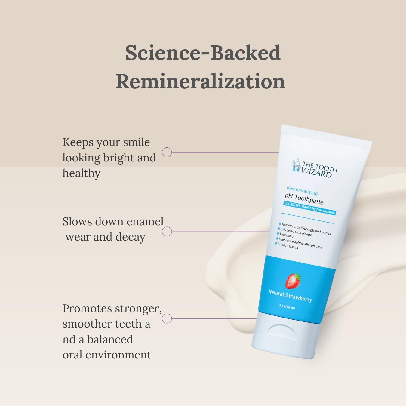 pH Balancing Toothpaste | Natural Strawberry Flavor | Fluoride-Free | SLS-Free | Gentle Whitening | Supports Healthy Oral Microbiome | 3 Pack