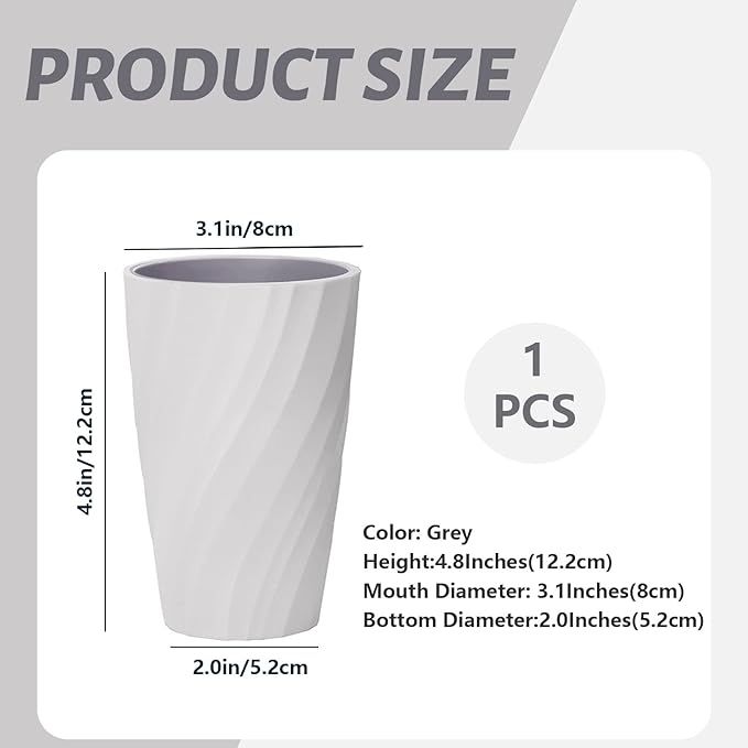 Unbreakable Bathroom Tumbler Cup, Reusable Toothbrush, Toothbrush Holder Organizer, Portable Mouthwash, Dental Rinsing Cup, Multi-Functional Gargling Drinking or Home Travel (White)