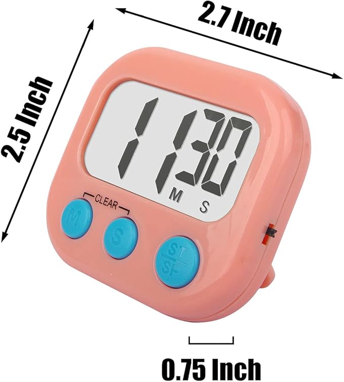 Classroom Timers for Teachers Kids Large Magnetic Digital Timer Teacher Supplies 2 Pack-Pink White