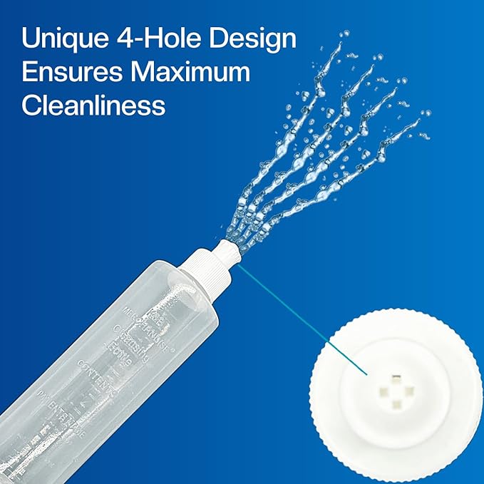 Perineal Peri Squirt Bottle, Postpartum Vaginal Lavette Irrigation, Feminine Hygiene Portable Bidet, New Mom Bottom Spray, 8-oz Bottles (3-Pack) with Unique 4-Way Squirter by K&B Merchandise