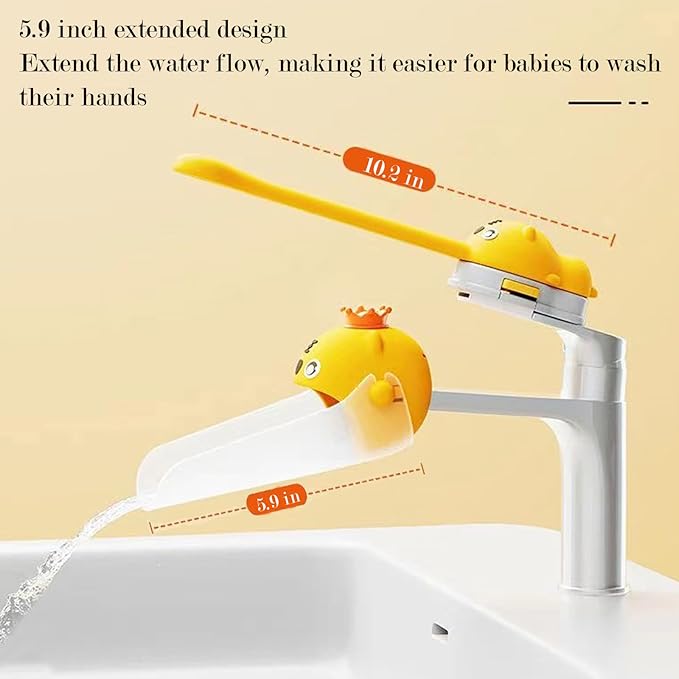 Faucet Handle Extender Set, Faucet Extender for Kids Child Sink Extender Kids Hand Wash Helper Faucet Extender for Bathroom Sink-White