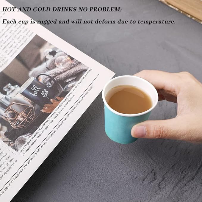 200 Pack 3 oz Paper Cups, Bathroom Cups Disposable, Moushwash Cups for Snack Water, Juice, Candy Ideal for Party Bathroom and Office(Blue)