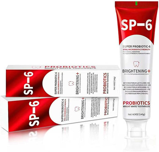 PATO Sp-6 Probiotic Whitening Toothpaste Set - Deep Cleaning Stain Removal, Teeth Protection & Fresh Breath, Mint Flavor for Enhanced Dental & Oral Health (Pack of 2)