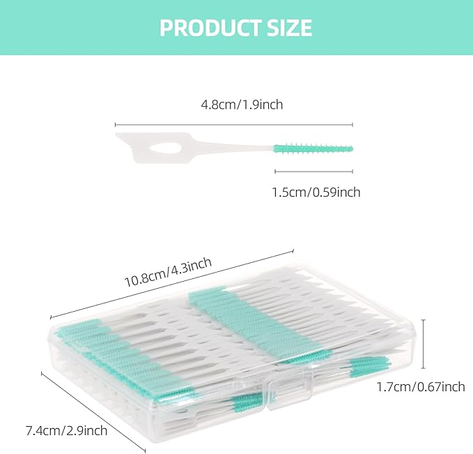 350Pcs Dental Floss Picks Soft Silicone Disposable interdental Brushes, Dental Picks Toothpick Brush for Cleaning Teeth Health