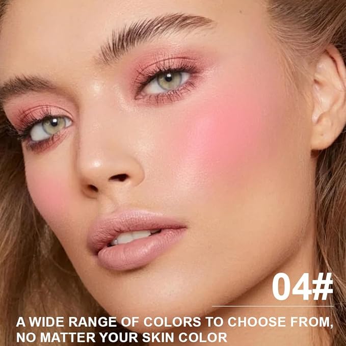 Matte Powder Blush for Cheeks – Long Lasting Natural Face Blusher Makeup, Lightweight Blendable Cheek Color for Women, Vegan & Cruelty-Free – #04 Hot Pink