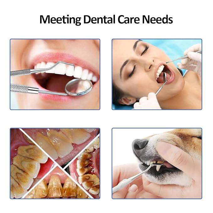 Easyinsmile 5PCS Dental Hygiene Kit Personal Oral Care Sets with Mouth Mirror, Scaler, Tarter Scraper, Teeth Pick, Tweezers Plaque & Calculus Removal Tool