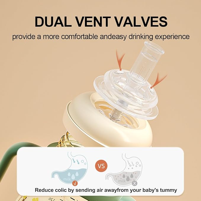 PPSU No Spill Sippy cups,Weighted Straw Toddler Water Bottle with Handle,Spill Proof Toddler Cup with Leakproof Spout for Baby 6-12 Months and Toddlers 1-3 (8 Ounce, Green, 1 Pack)