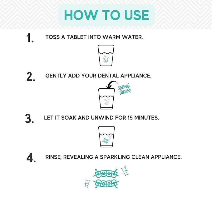 Retainer & Mouth Guard Cleaner Tablets - Mint Flavor Retainer Cleaner Tablets & Invisalign Cleaner -Denture Cleaning Tablets, Denture Cleaner, Aligners, Night Guard - Oral Dental Care FSA HSA Approved