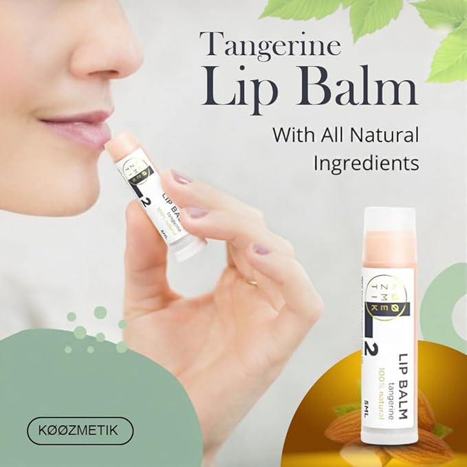 L2 Tangerine Lip Balm | Natural lip Moisturizing Care With Shea Butter, Cocoa Butter, Beeswax & Almond Oil | Hydrating Repair Formula For Soft, Smooth & Healthy Lips