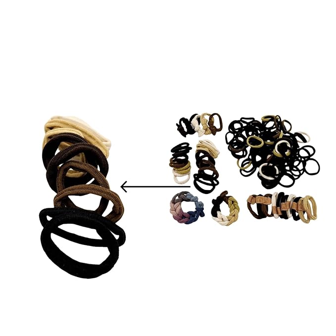137 Pcs Hair Ties with Seamless High Elastic in Ponytail Holders Kit that don't Damage your Hair (6 Styles)