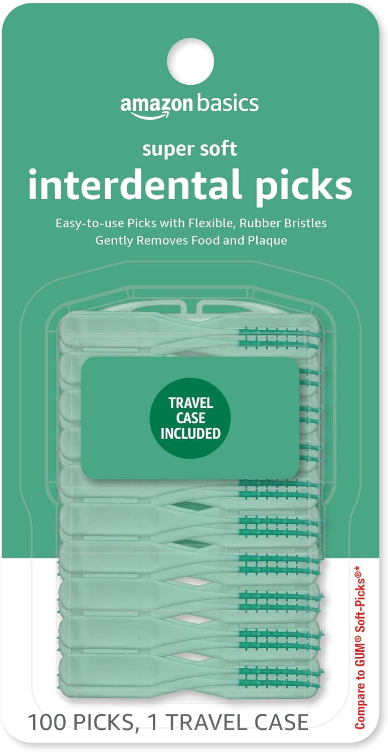 Amazon Basics Interdental Picks, 100 Count, 1 Pack