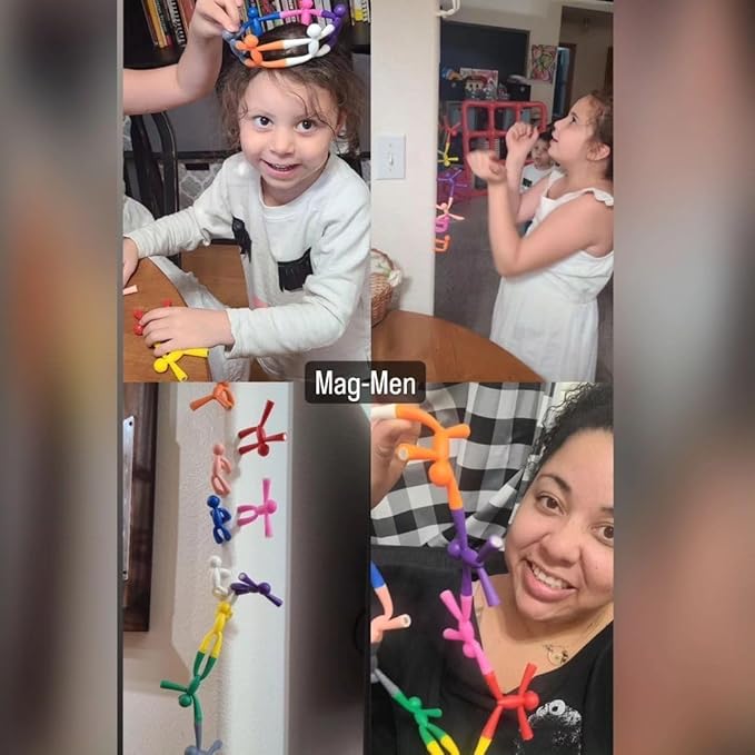 MAGMEN Enhanced Grip Magnetic Fidget Toys 10 Pack Travel Entertainment for Kids Ages 3 and Up STEM Sensory Toys for Airplane Car Trips & Quiet Play. Solid Colors