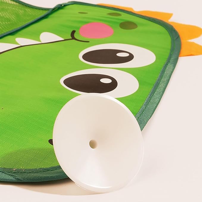 2 Pack Mesh Bath Toy Organizer, Anberky Cute Duck & Dinosaur Bath Toy Storage Net Bathtub Toy Organizer, Perfect Bathroom Hanging Storage Bag Quick Dry Bath Toy Holder Bag with 8 Strong Hooks (#A)