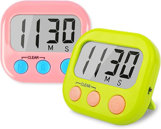 Classroom Timers for Teachers Kids Large Magnetic Digital Timer Teacher Supplies 2 Pack-Green Pink