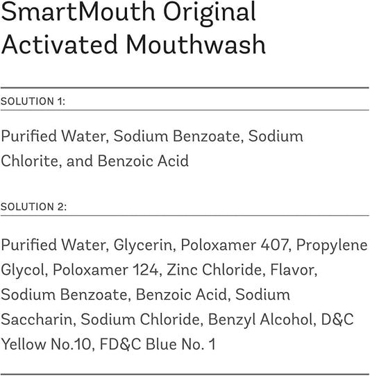 SmartMouth Original Activated Mouthwash Single Packs, Travel Mouthwash, Fresh Mint, 30 Pack