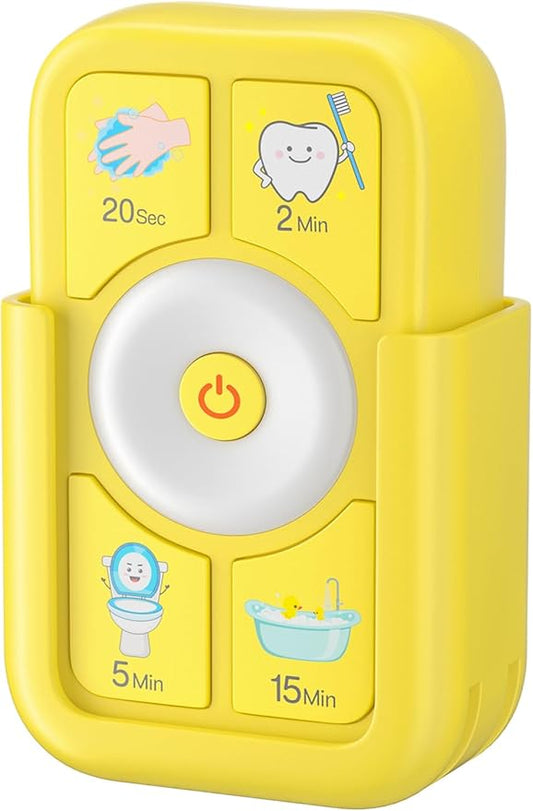 Timer for Kids Brushing Teeth Toothbrush: for Kids Toothbrush Shower Handwashing Toilet - Toddler Timer 2 5 15 Minutes 20 Seconds - Yellow