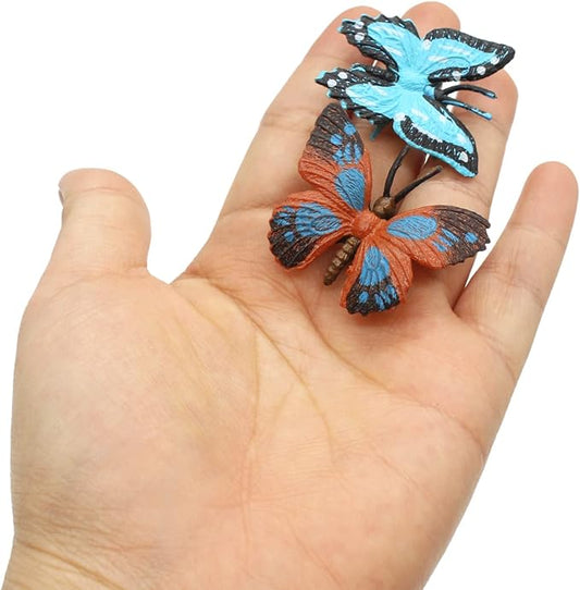 SmilerSmile 12pcs Plastic Butterflies Toy Butterfly Action Figures Art Decoration Removable Reusable for Cake Topper (Butterfly)
