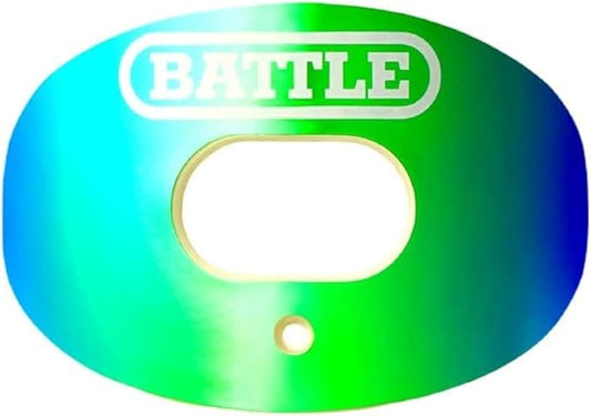 Battle Sports Iridescent Oxygen Football Mouthguard - Football Mouth Guard with Strap, Superior Airflow and Better Performance, Maximum Breathability, Works with Braces