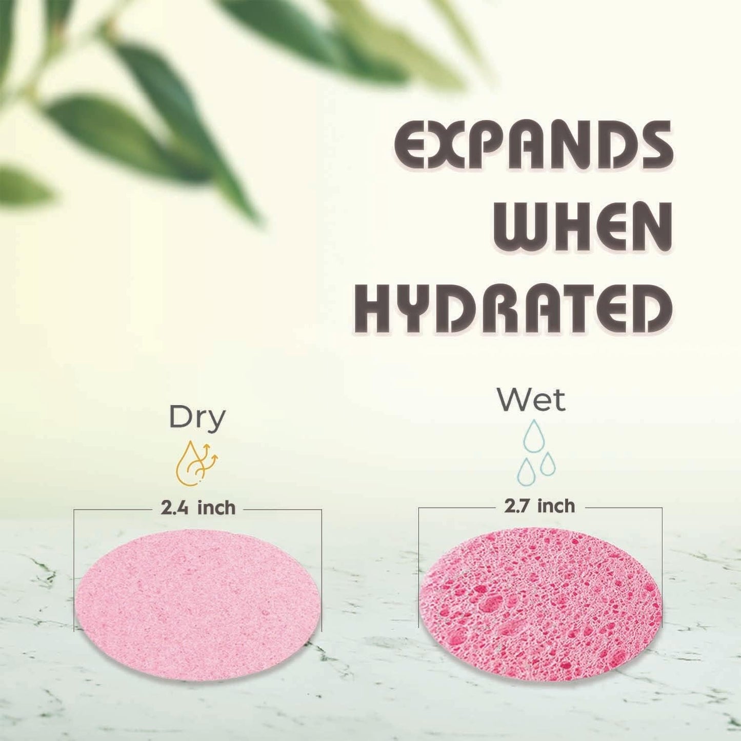 100-Count Compressed Facial Sponges, 100% Natural Cosmetic Spa Sponges for Facial Cleansing, Exfoliating Mask Pink Round