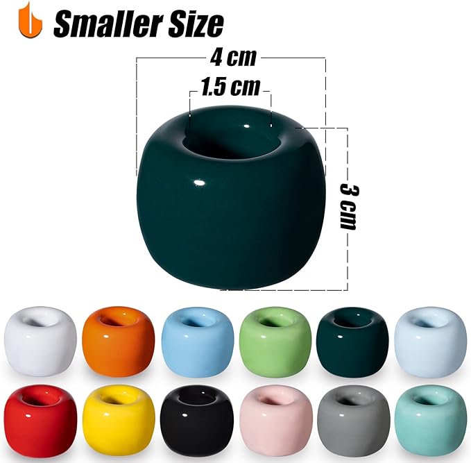 Urbanstrive Sleek Mini Ceramics Toothbrush Holder Stand for Bathroom Vanity Countertops (Dark Green 1-Pack)