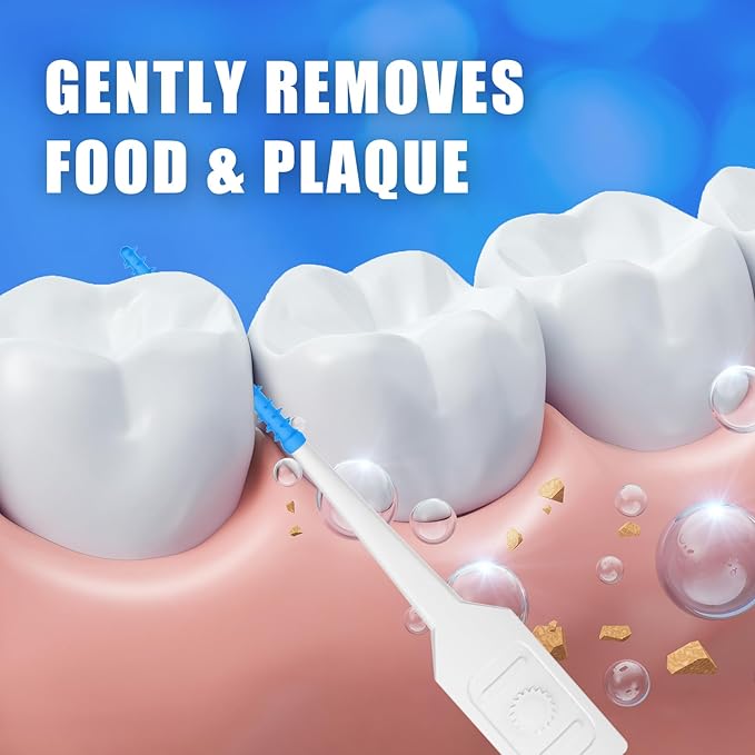 RAZOKO Soft Interdental Brushes Original, Dental Picks for Cleaning Teeth, Disposable Interdental Brushes, with Convenient Carry Case (Blue, 300 Count)