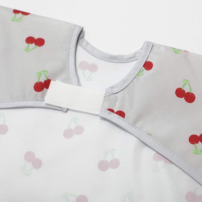 Short Sleeve Waterproof Bib for Toddlers – Easy Clean Feeding Apron for Mealtime, Daycare, Self-Feeding, Lightweight