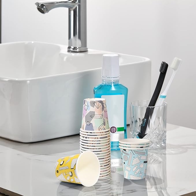 Lamosi 5 oz Paper Cups 300 Pack, Small Paper Cups, 5 oz Disposable Bathroom Cup for Mouthwash, Parties, Picnics and Barbecues