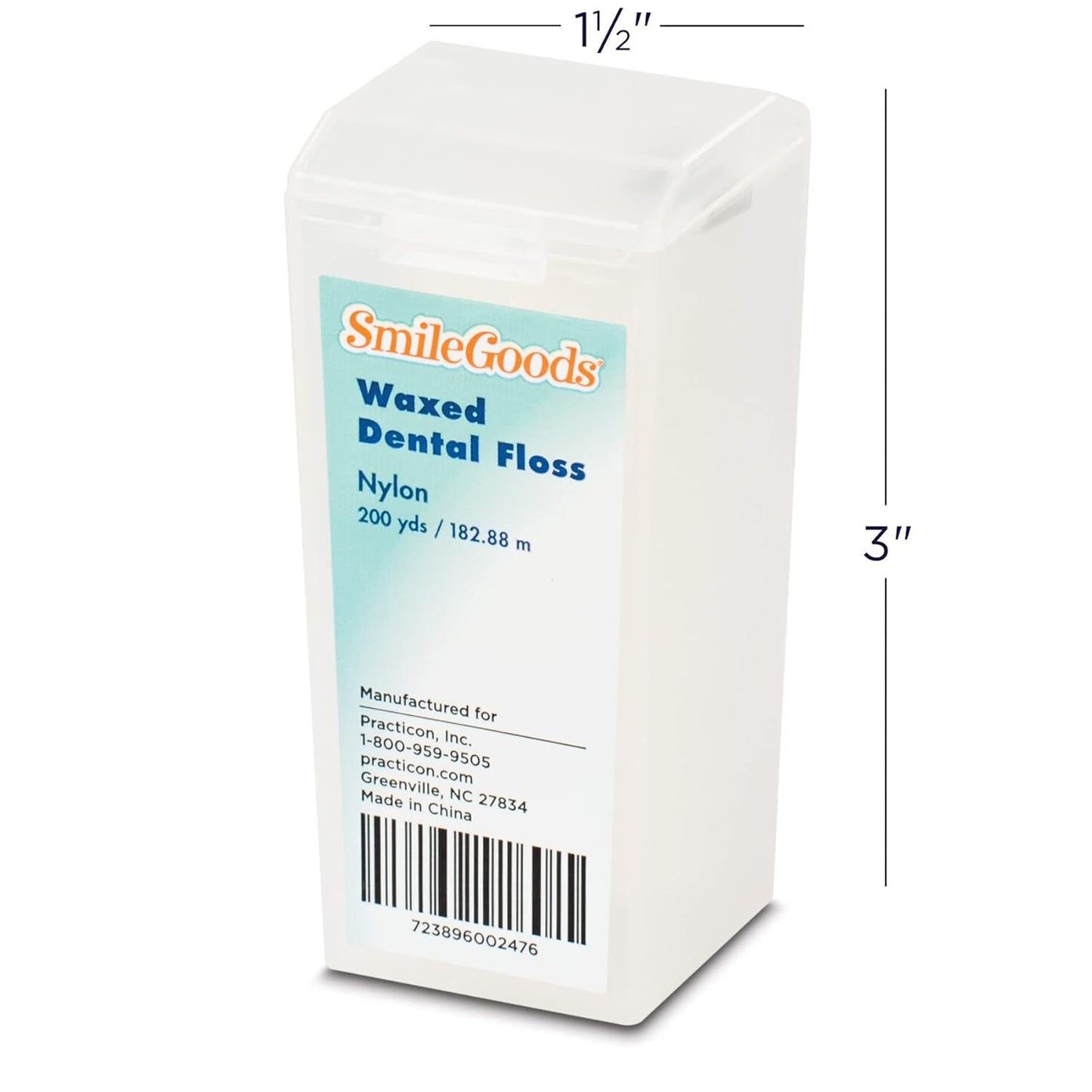 SmileGoods Waxed Dental Floss, 200 Yard, Unflavored